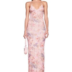 I.AM.GIA Pink Paisley Slip Maxi Dress